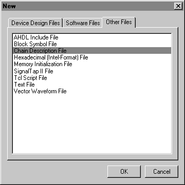 Other Files Tab in the New Dialog Box